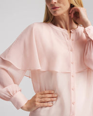 Chico's | Georgette Cape Blouse/ Rose Smoke