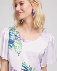 Chico's | Flutter Sleeve Satin Top/ Violet