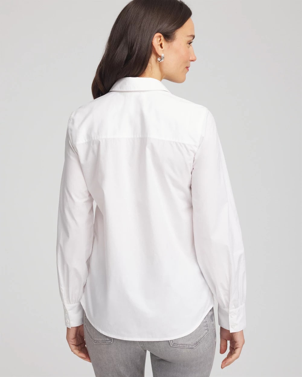 Chico's | Jeweled Poplin Shirt/ Alabaster