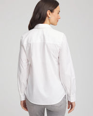 Chico's | Jeweled Poplin Shirt/ Alabaster