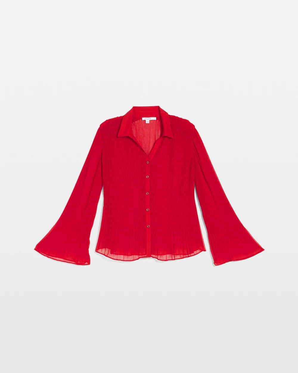 Chico's | Pleated Georgette Blouse/ Carmine Red