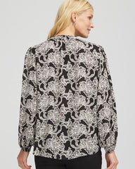 Chico's | Caviar Bead Georgette Blouse/ Black