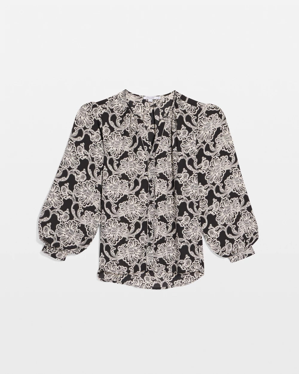 Chico's | Caviar Bead Georgette Blouse/ Black