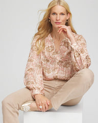 Chico's | Revival Bloom Chiffon Blouse/ Blushed
