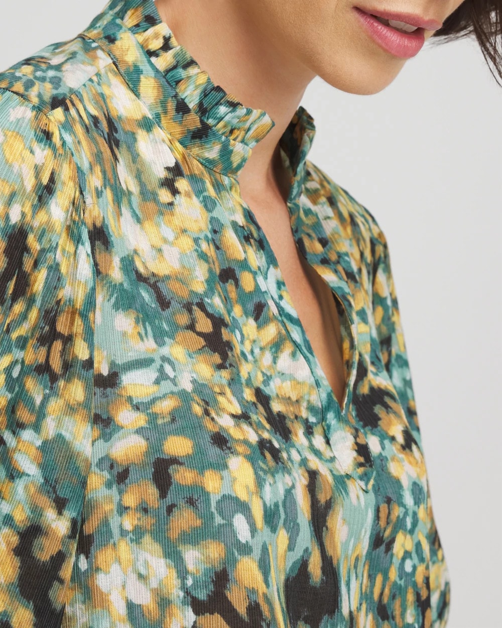 Chico's | Crinkle Relaxed-Fit Blouse/ Darkest Spruce