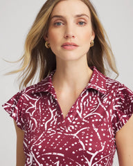 Chico's | Zenergy® UPF Printed Polo Top/ Russet Red