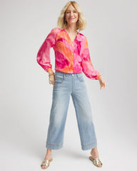 Chico's | Watercolor Classic Fit Chiffon Blouse/ Crushed Berries