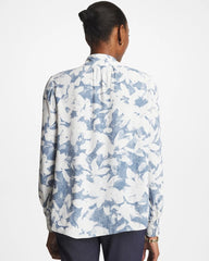 Chico's | Faux Silk Mockneck Blouse/ Tidal Blue
