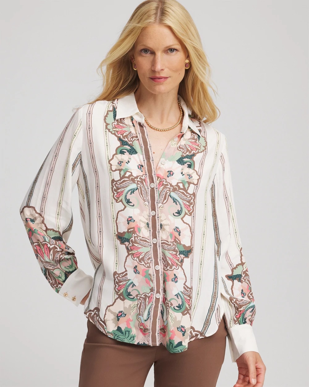 Chico's | Silky Classic-Fit Shirt/ Ecru
