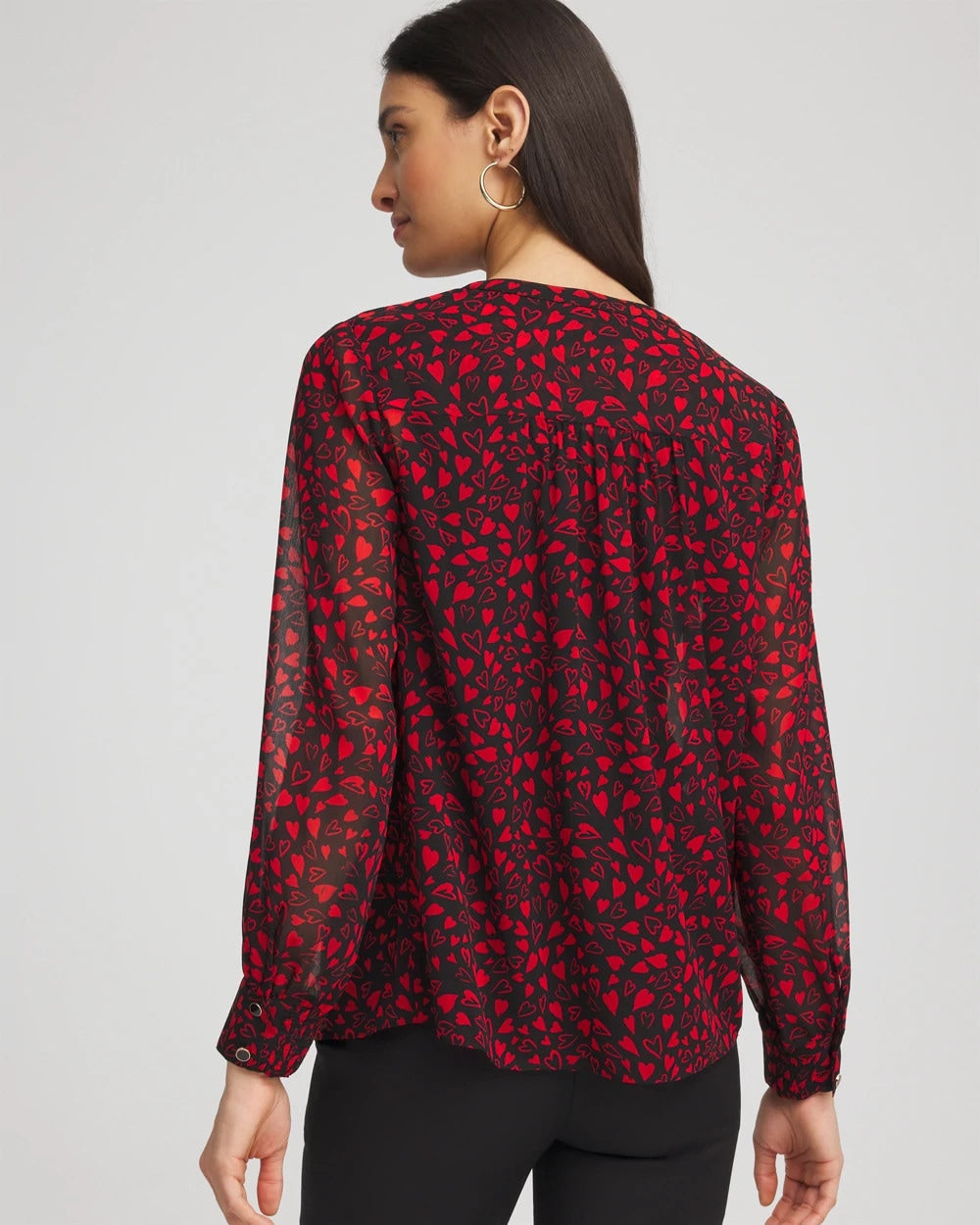 Chico's | Lover Girl Georgette Blouse/ Love Letter Red