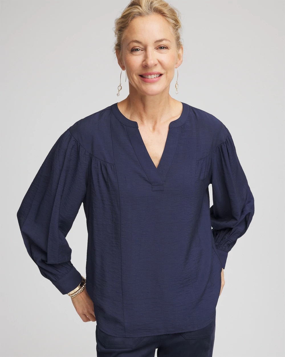 Chico's | Woven Relaxed-Fit Shirt/ Passport Blue