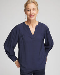 Chico's | Woven Relaxed-Fit Shirt/ Passport Blue