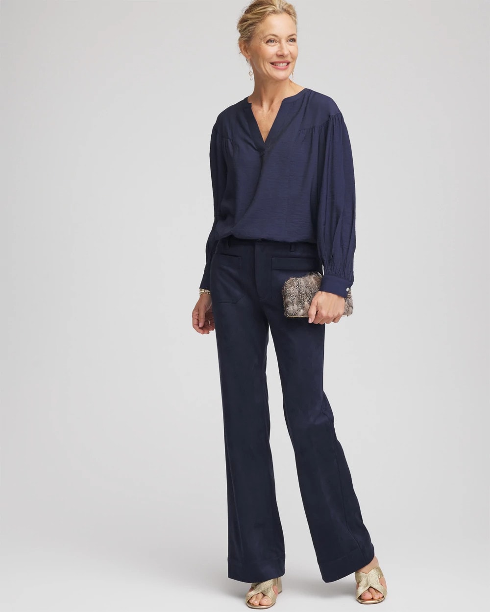 Chico's | Woven Relaxed-Fit Shirt/ Passport Blue