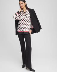Chico's | Classic Valentine's Day Blouse/ Black