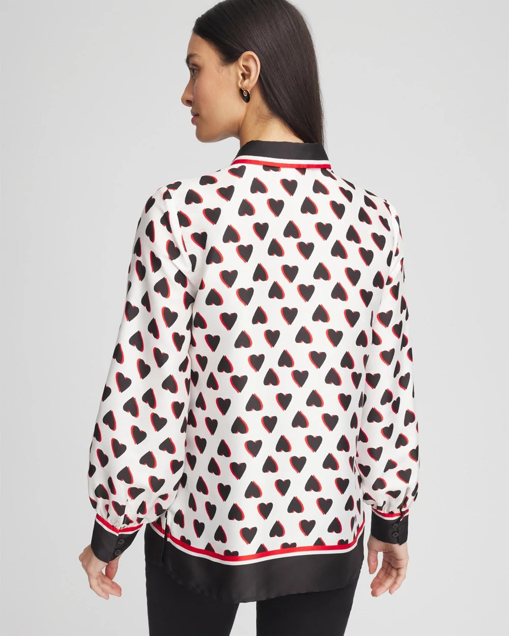 Chico's | Classic Valentine's Day Blouse/ Black