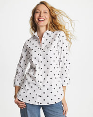 Chico's | No Iron™ Stretch Perfect Dots Shirt/ Optic White