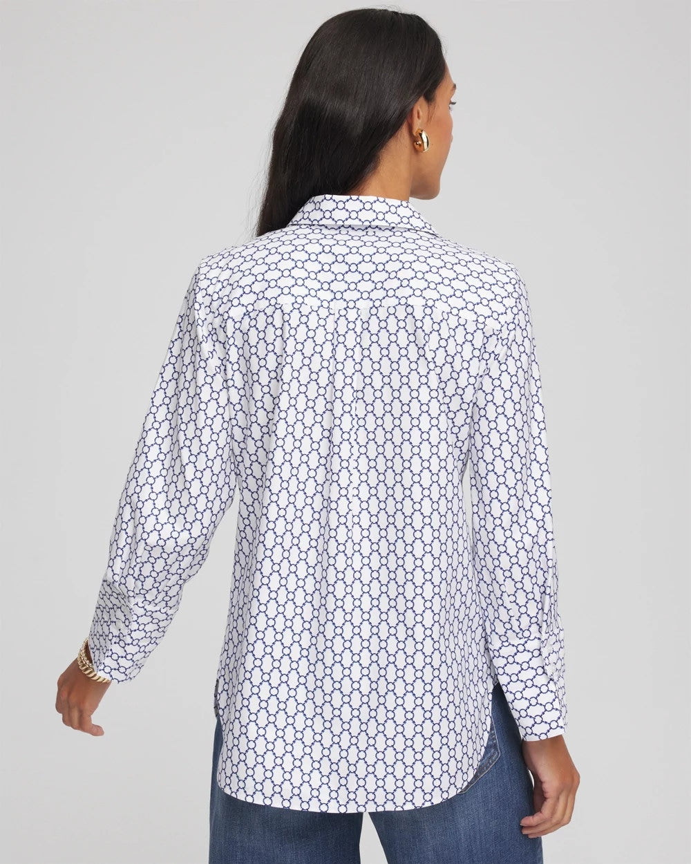 Chico's | No Iron™  Chain Connection Shirt/ Passport Blue