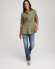 Chico's | No Iron™ Jacquard Shirt/ Sage Meadow