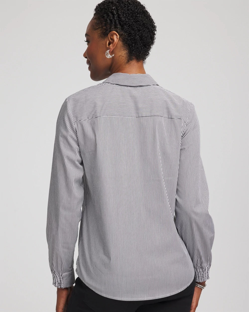 Chico's | Poplin Stripe Shirt/ Black