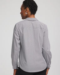 Chico's | Poplin Stripe Shirt/ Black