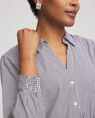 Chico's | Poplin Stripe Shirt/ Black