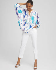 Chico's | Batwing Sleeve Top/ Paradiso Blue
