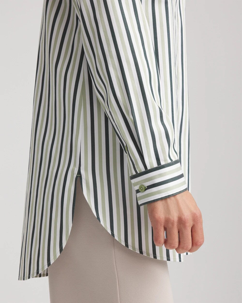 Chico's | No Iron™ Striped Shirt/ Sage Meadow