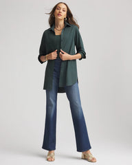 Chico's | No Iron™ Long-Sleeved Tunic/ Darkest Spruce