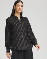 Chico's | Classic Soft Button-front Blouse/ Black