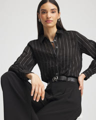 Chico's | Classic Soft Button-front Blouse/ Black