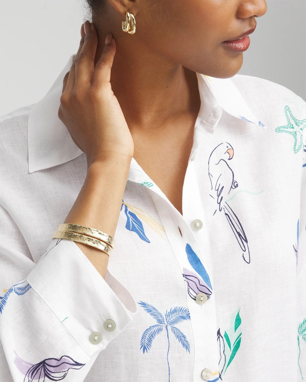 Chico's | No Iron™ Island Linen Shirt/ Optic White