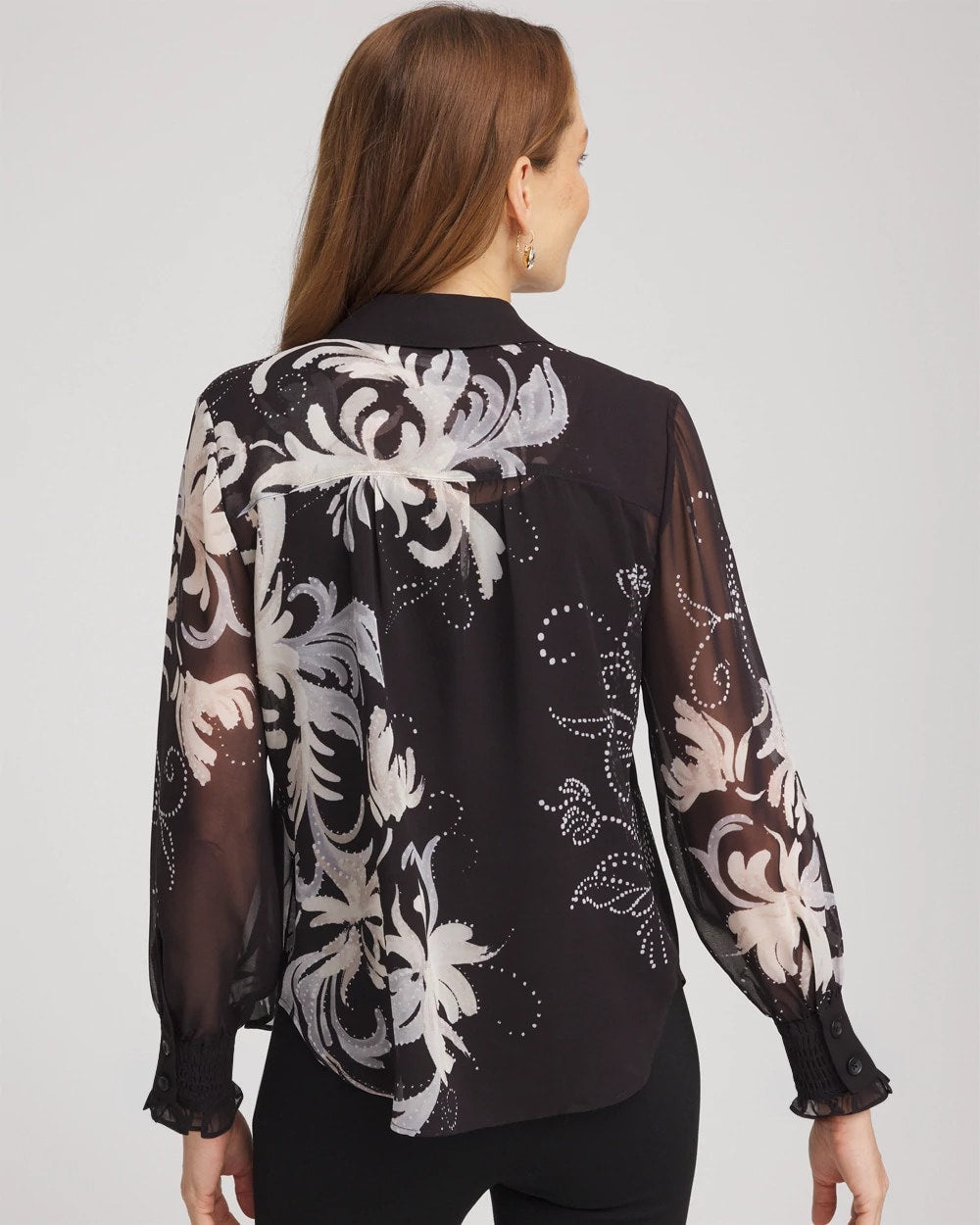 Chico's | Georgette Flow Print Blouse/ Black