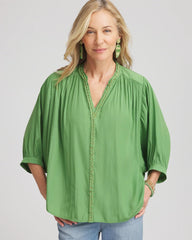 Chico's | Braided Batwing Blouse/ Salted Lime