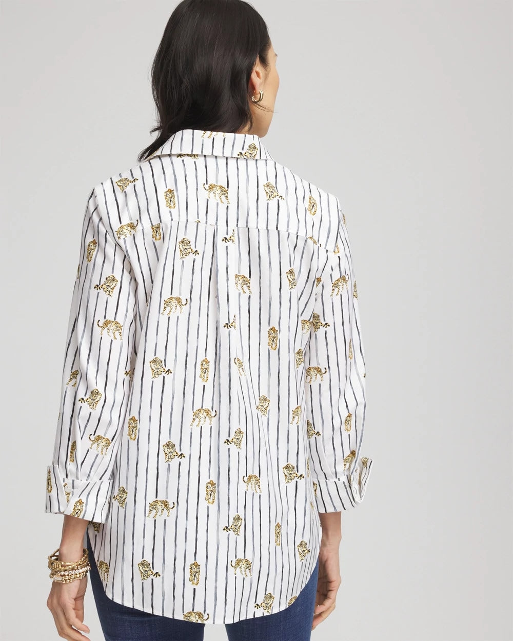 Chico's | No Iron™ Leopard Graphic Shirt/ Optic White