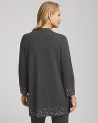 Chico's | Travelers™ Rhinestone Cardigan/ Graphite Gray