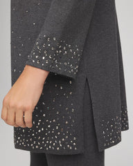 Chico's | Travelers™ Rhinestone Cardigan/ Graphite Gray