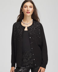 Chico's | Ombré Rhinestone Cardigan/ Black