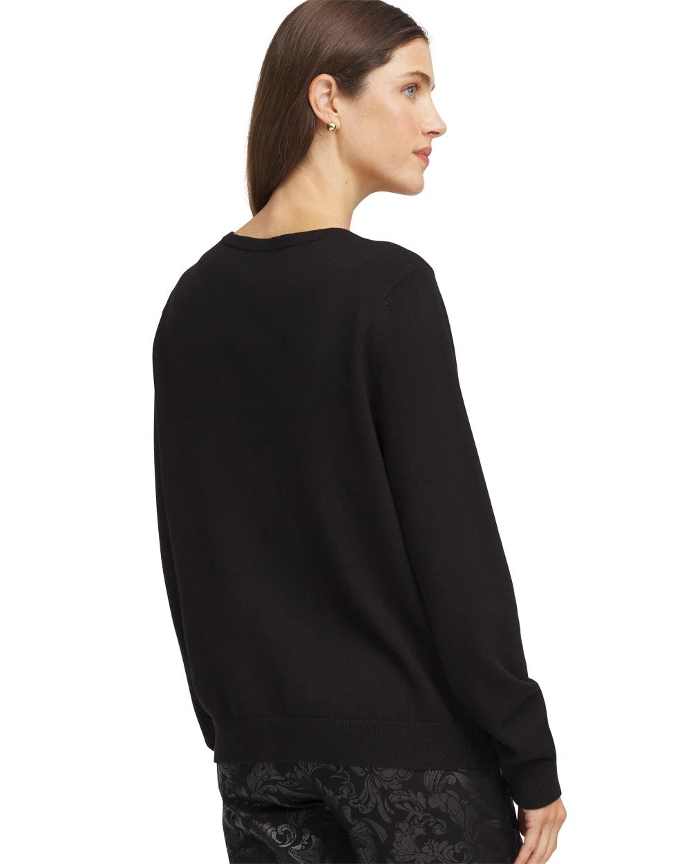 Chico's | Ombré Rhinestone Cardigan/ Black