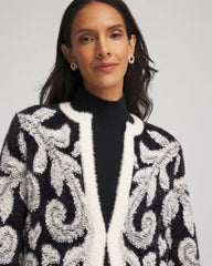 Chico's | Abstract Fuzzy Cardigan/ Black