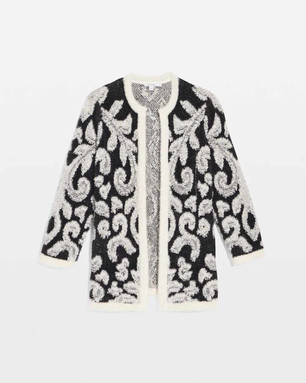 Chico's | Abstract Fuzzy Cardigan/ Black