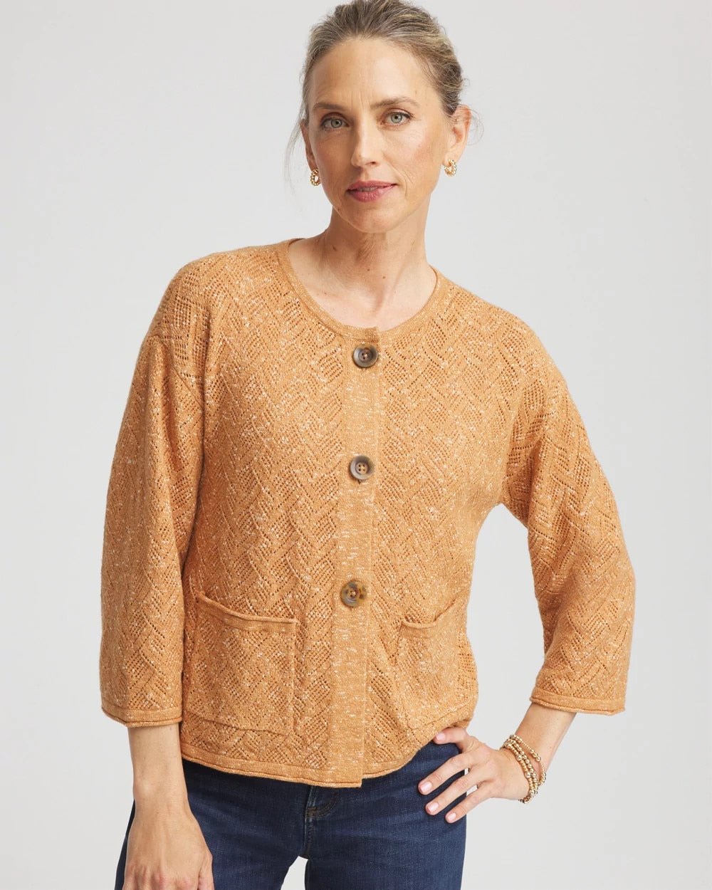 Chico's | Tweed Cropped Sweater/ Burnt Sienna