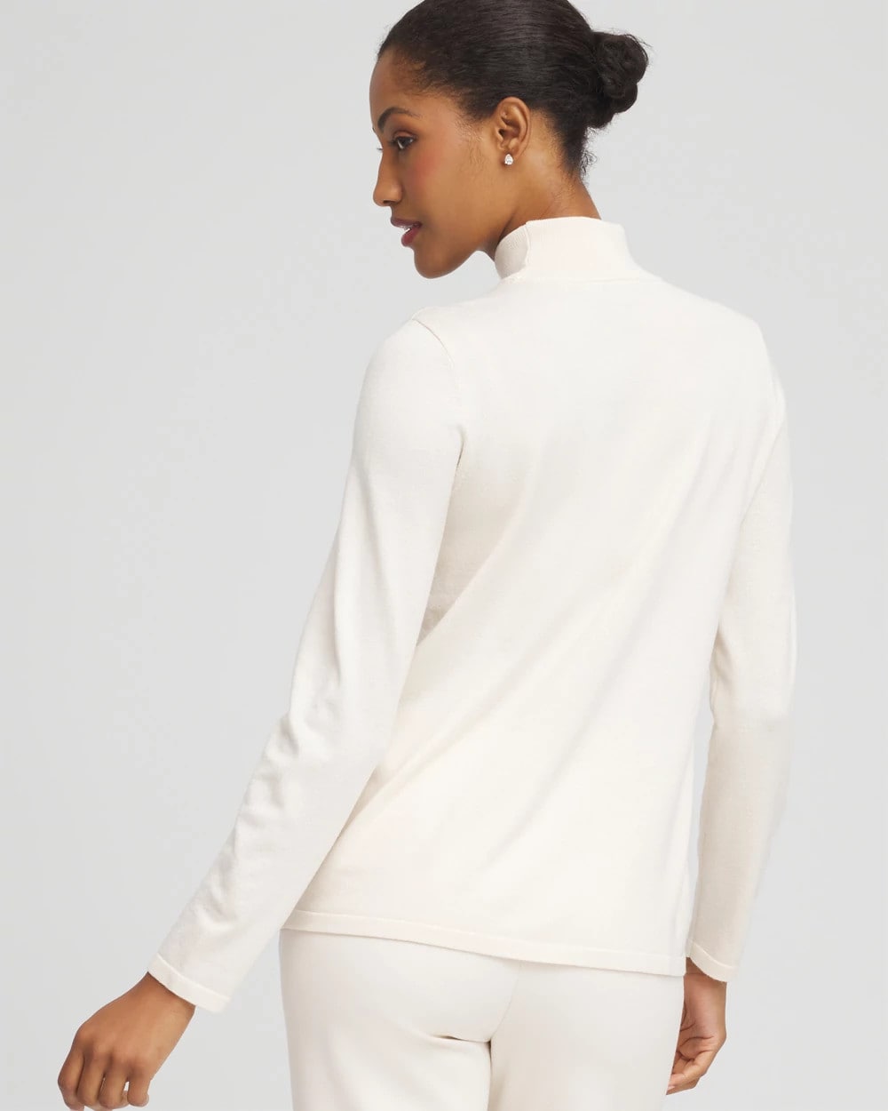 Chico's | Ella Embellished Mockneck Sweater/ English Cream