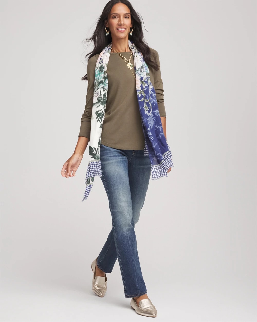 Chico's | Ella Bateau Pullover Sweater/ Nettle Leaf