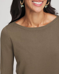 Chico's | Ella Bateau Pullover Sweater/ Nettle Leaf