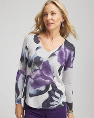 Chico's | Ella V-Neck Pullover Sweater/ Purple Elixir