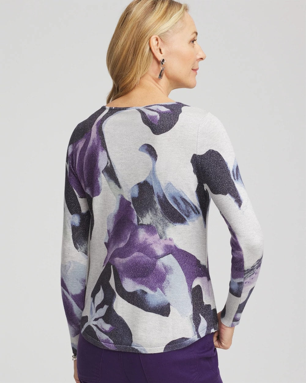Chico's | Ella V-Neck Pullover Sweater/ Purple Elixir