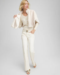 Chico's | Ella Foiled V-Neck Sweater/ English Cream