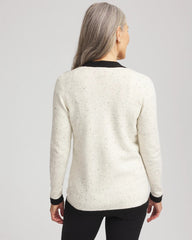 Chico's | Tipped Lady Jacket Cardigan/ English Cream