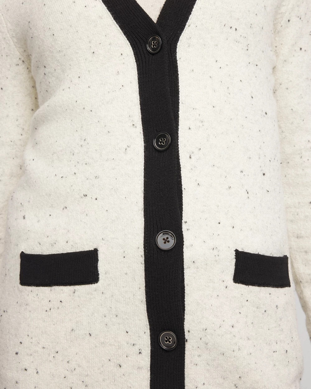 Chico's | Tipped Lady Jacket Cardigan/ English Cream