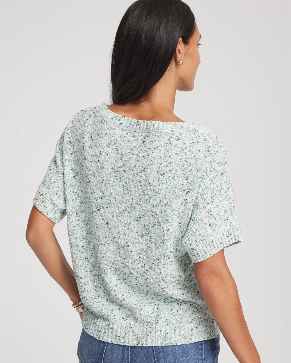Chico's | Textured Dolman Pullover Sweater/ Blue Menthe